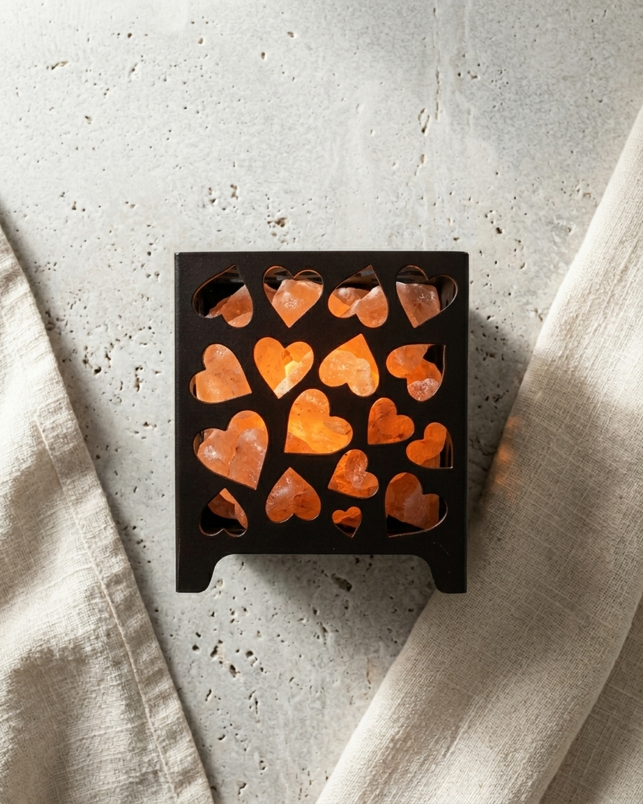 Cut-metal salt lamp