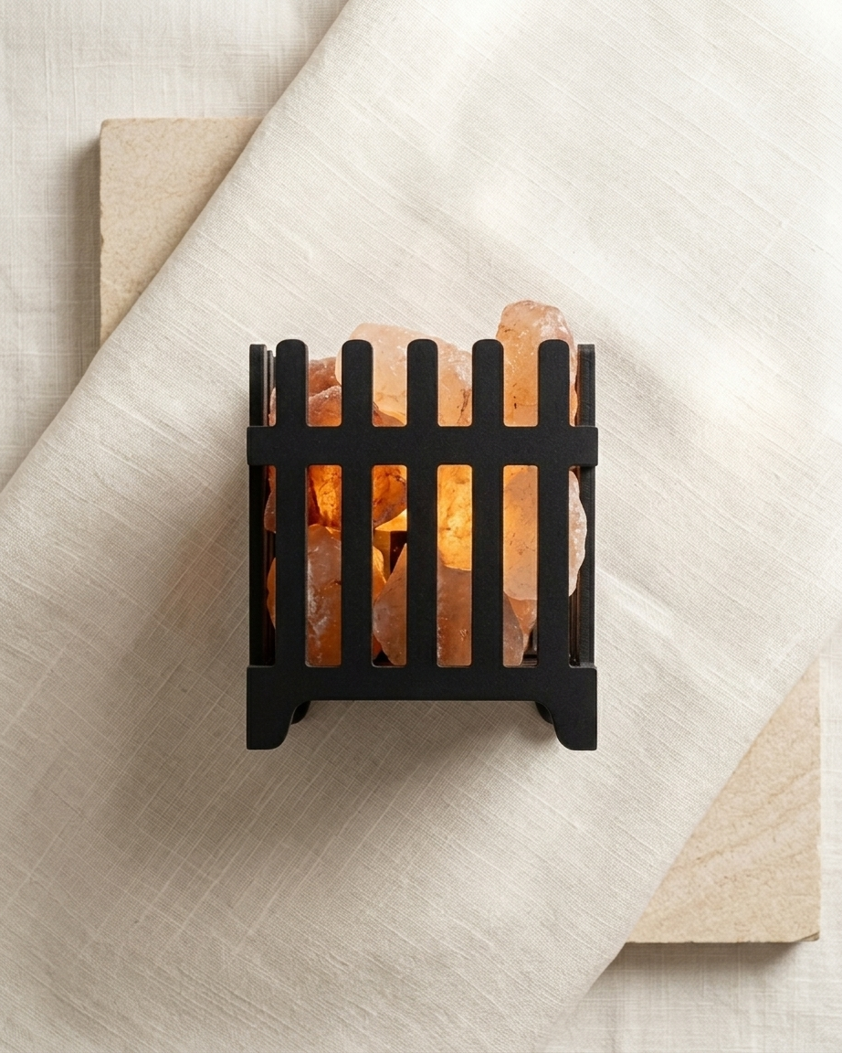 Grid-cage salt lamp